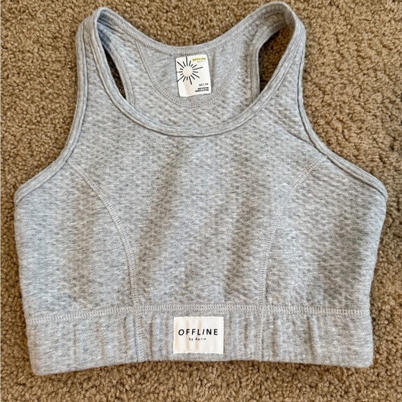 Aerie Gray Sports Bra with Racerback Design - Picture 1 of 5